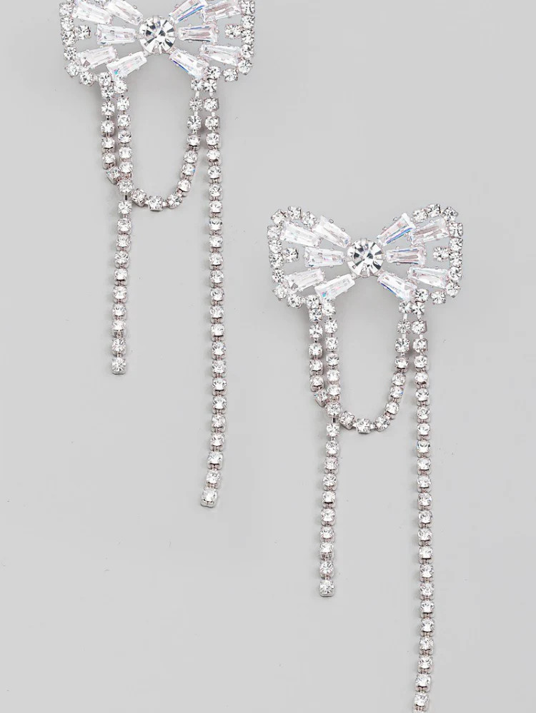 Pavé Crystal Bow Earrings | Confête
