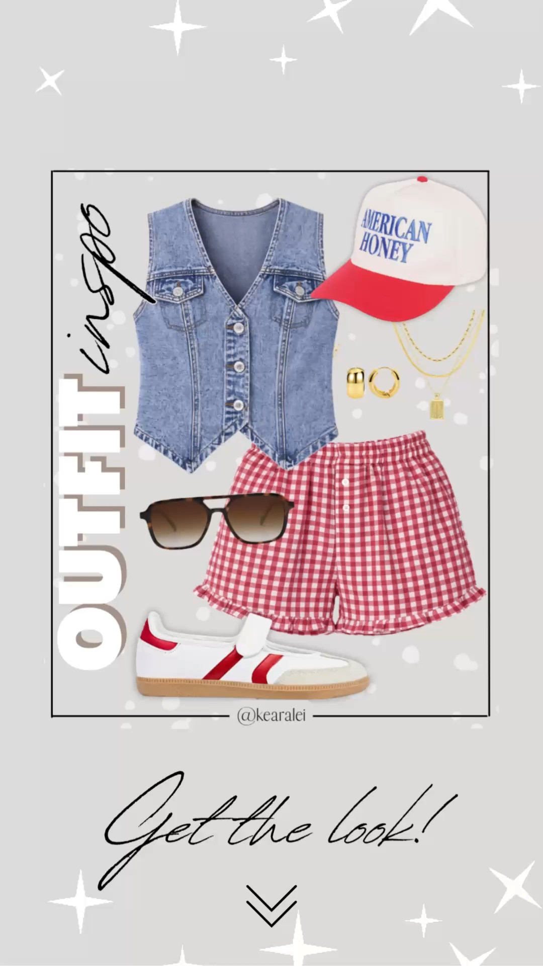 Fourth of July outfit 4th of July outfits 2026 Memorial Day outfits patriotic red white and blue outfit button up denim vest with pockets sleeveless jean vest crop denim tank top flap pocket button front Y2K vest, Womens red plaid gingham boxer shorts ruffle pajama shorts 2026 summer spring lounge casual beach pj bottoms, American honey trucker snap back baseball hat retro 2-tone canvas baseball cap red and blue hat, white and red stripe adidas sambas sneakers look for less Velcro Mary Jane sneakers slip on shoes Gum Thin Sole Casual Tennis Slip on Flat Loafers Skate Walking Shoes Hook and Loop Footwear huggies hoops earrings gold filled gold plated bracelets retro brown oversized aviator sunglasses summer outfits beach outfit vacation outfits resort wear swimsuit coverup cruise clothes || #amazon #outfit #summer #American #4thofjuly #patriotic #boxer #shorts #affordable 
.
.
.

Fitness Wear, Activewear, exercise outfit, workout leggings, sports bra, Lulu lemon, free people motion active athleisure Amazon fashion, teacher outfits, business casual, casual outfits, neutrals, street style, Midi skirt, Maxi Dress, Swimsuit, Bikini, Travel, skinny Jeans, Puffer Jackets, Concert Outfits, Cocktail Dresses, Sweater dress, Sweaters, cardigans Fleece Pullovers, hoodies, button-downs, Oversized Sweatshirts, Jeans, High Waisted Leggings, dresses, joggers, fall Fashion, winter fashion, leather jacket, Sherpa jackets, Deals, shacket, Plaid Shirt Jackets, apple watch bands, lounge set, Date Night Outfits, Vacation outfits, Mom jeans, shorts, sunglasses, Disney outfits, Romper, jumpsuit, Airport outfits, biker shorts, Weekender bag, plus size fashion, Stanley cup tumbler Target, Abercrombie and fitch, Amazon, Shein, Nordstrom, H&M, forever 21, forever21, Walmart, asos, Nordstrom rack, Nike, adidas, Vans, Quay, Tarte, Sephora, lululemon, free people, j crew jcrew factory, old navy

#LTKootd #LTKSeasonal #LTKSaleAlert