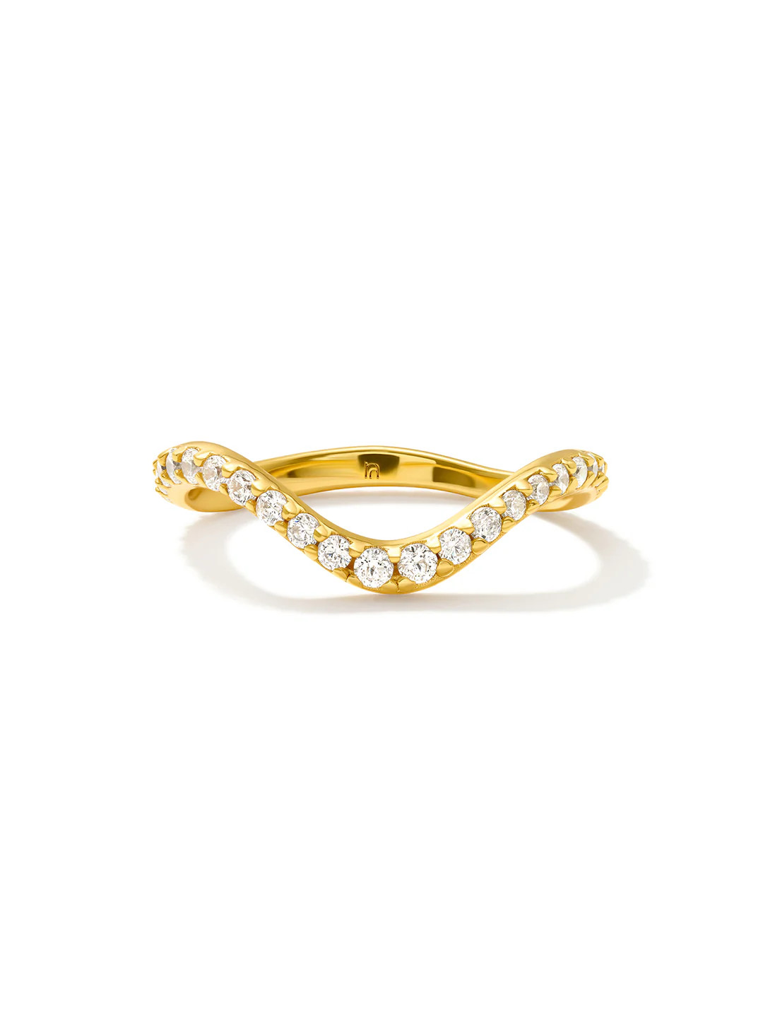 DAINTY WAVE - Ring • Color: 18K Yellow Gold-CZ-white | Ninety-9