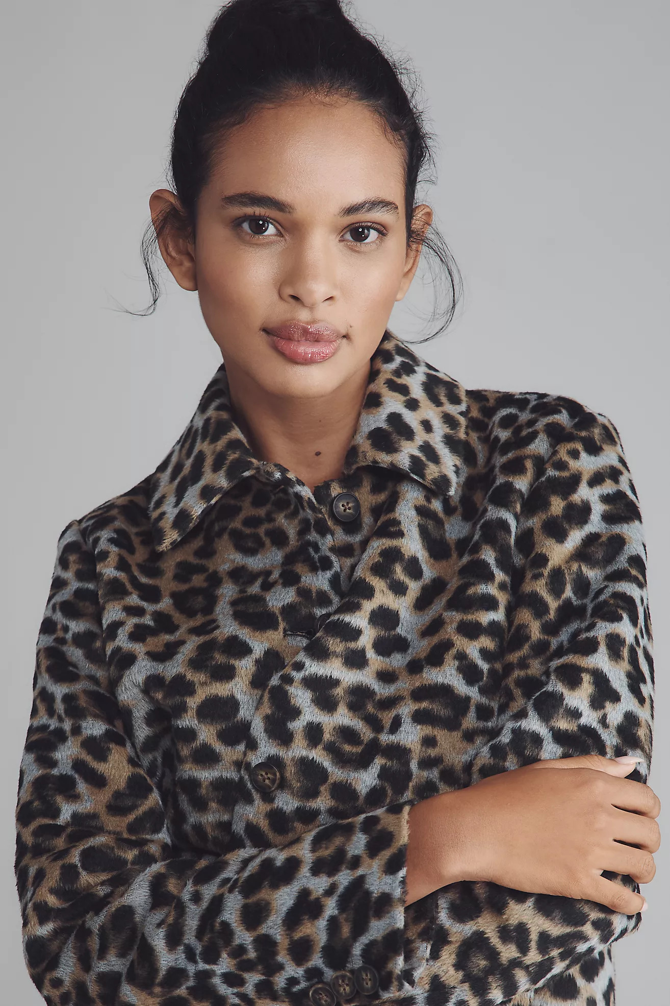 Bernardo Wool Blend Leopard Jacket | Anthropologie (US)
