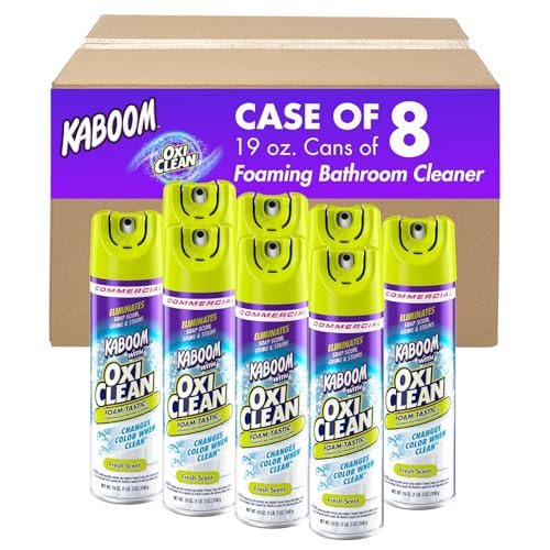 Kaboom 5703700071CT Foamtastic Bathroom Cleaner, Fresh Scent, 19 oz Spray Can, 8/Carton | Amazon (US)