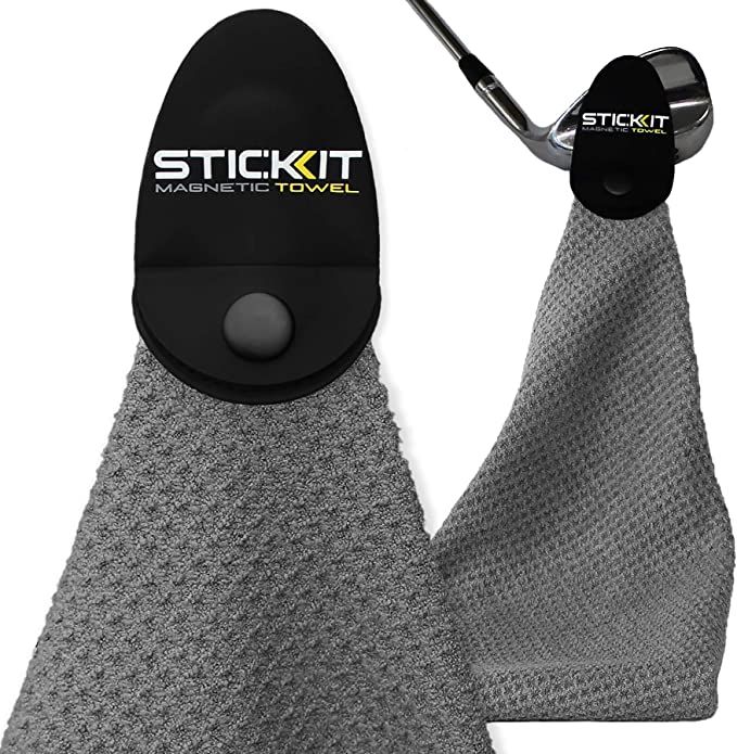 STICKIT Magnetic Towel, Gray | Top-Tier Microfiber Golf Towel with Deep Waffle Pockets | Industri... | Amazon (US)