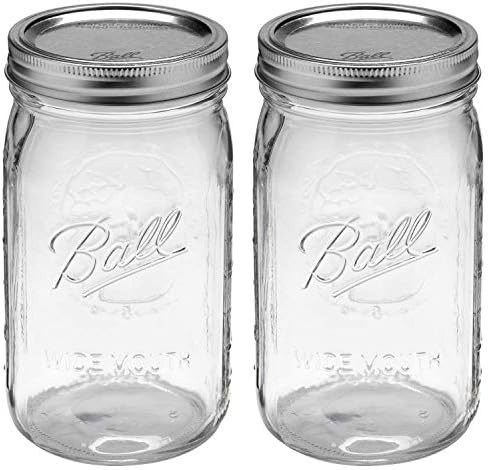 Ball Wide Mouth 32-Ounces Quart Mason Jars with Lids and Bands, Set of 2 | Amazon (US)