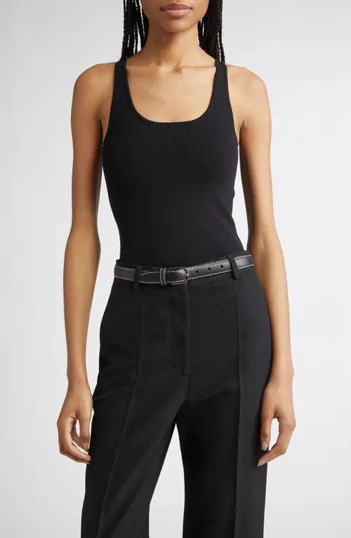 TOTEME Compact Knit Tank in Black at Nordstrom, Size Medium | Nordstrom