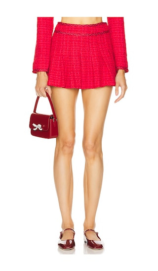 Alina Mini Skirt in Rose Red | Revolve Clothing (Global)