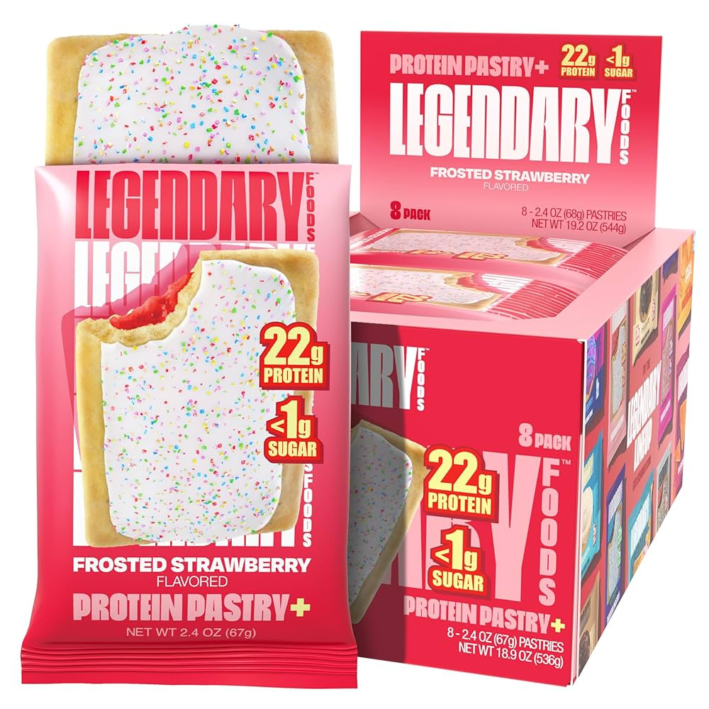 Legendary Foods 22g Protein Pastry+ Premium Low Carb Meal Replacement Bar - Low Glycemic, Gluten ... | Amazon (US)