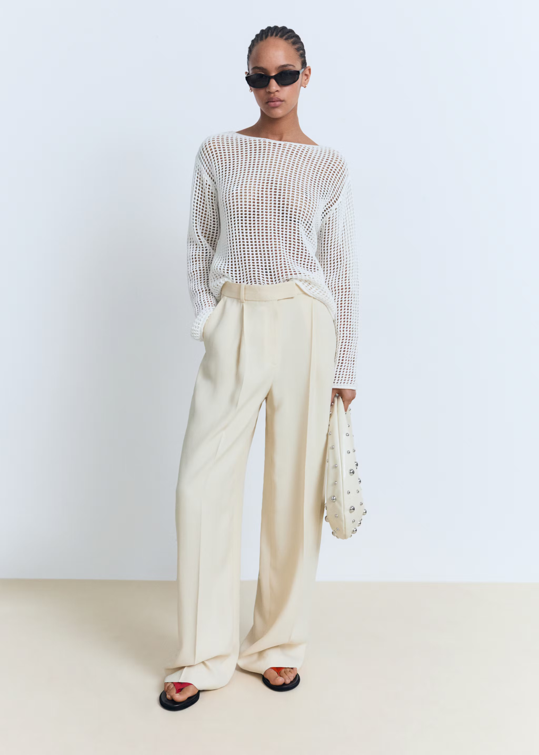 Long-sleeved crochet sweater | Mango (US/MX/AU)