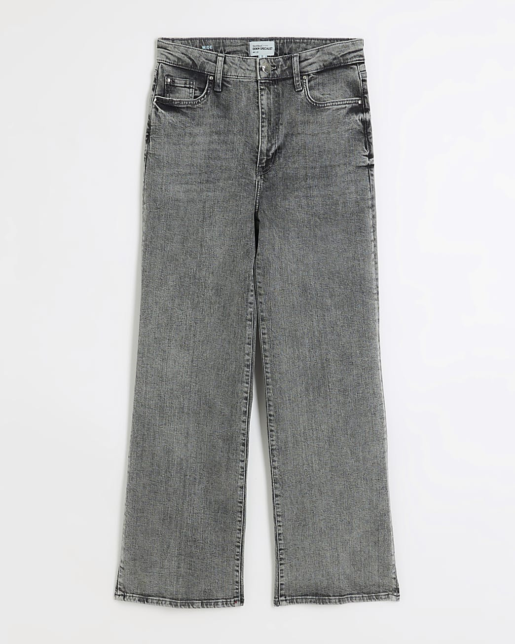 Grey high waisted wide leg jeans | River Island (UK & IE)
