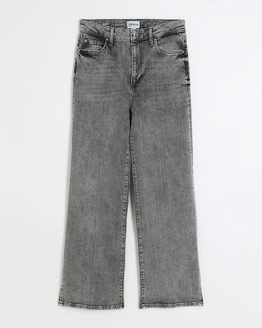 Grey high waisted wide leg jeans | River Island (UK & IE)
