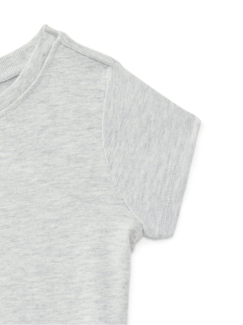 Wonder Nation Baby Girls Crewneck Tee with Short Sleeves, Sizes 0/3M-24M | Walmart (US)