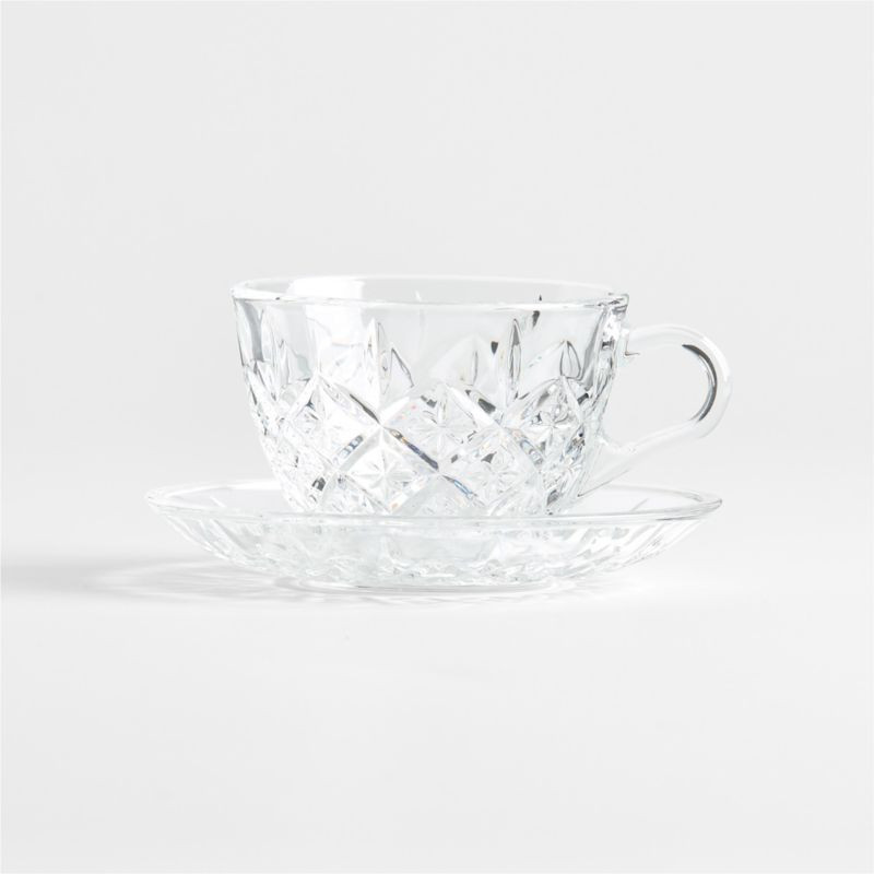 Hatch 6-oz. Glass Mug with Saucer | Crate & Barrel | Crate & Barrel
