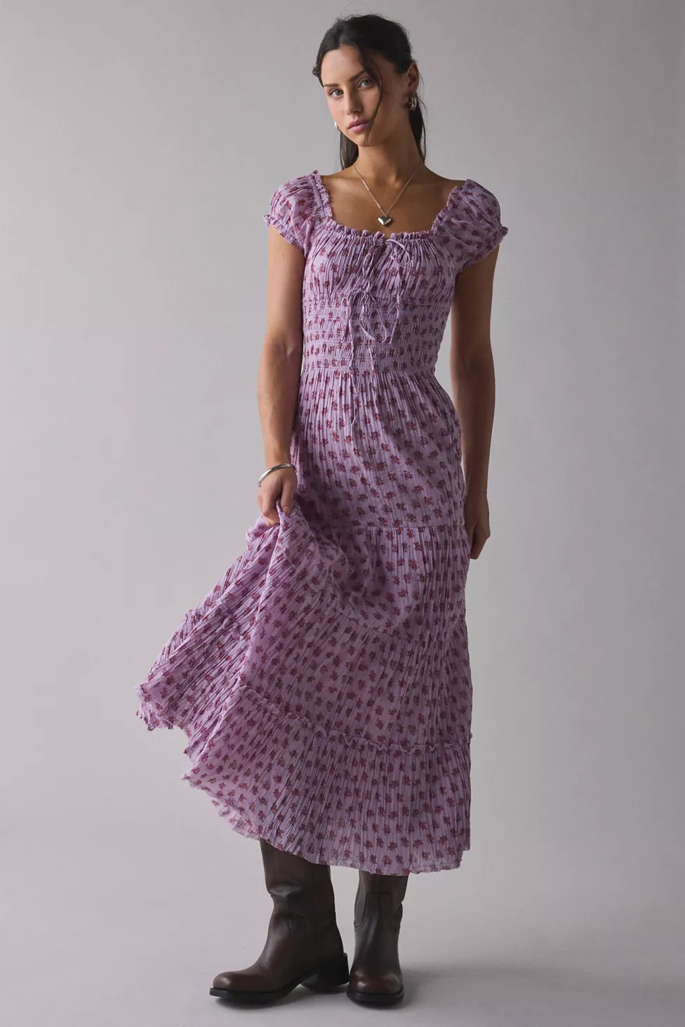Kimchi Blue Sienna Cotton Smocked Milkmaid Maxi Dress | Urban Outfitters (US and RoW)