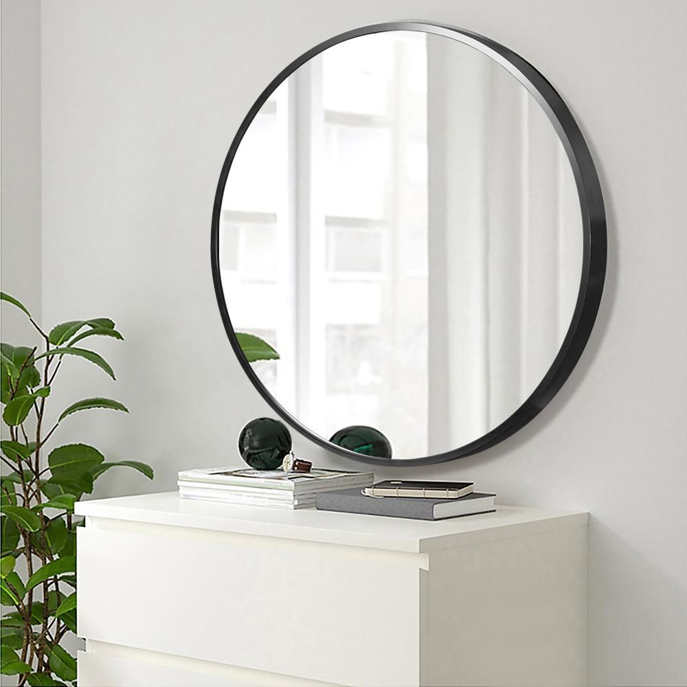 Modern/Elegant Round Hanging/Wall Mounted Bathroom Vanity Mirror | The Home Depot