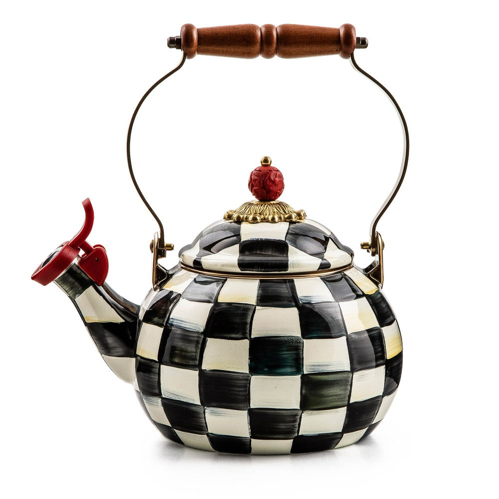 Courtly Check Whistling Tea Kettle | MacKenzie-Childs