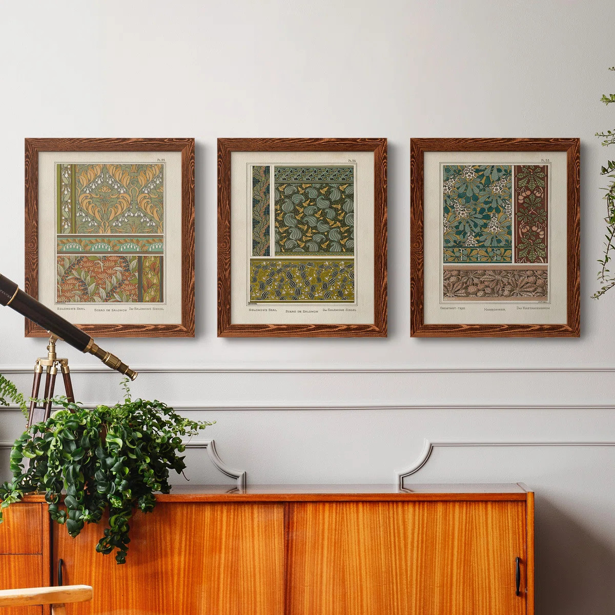 Nouveau Decorative VII - 3 Piece Picture Frame Painting Set on Canvas | Wayfair North America