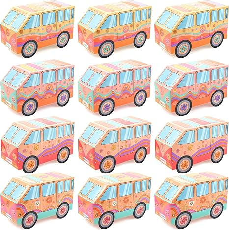 12 Pack Groovy Party Favor Retro Hippie Daisy Boho Party Treat Goodie Candy Gift Paper Boxes 60s ... | Amazon (US)