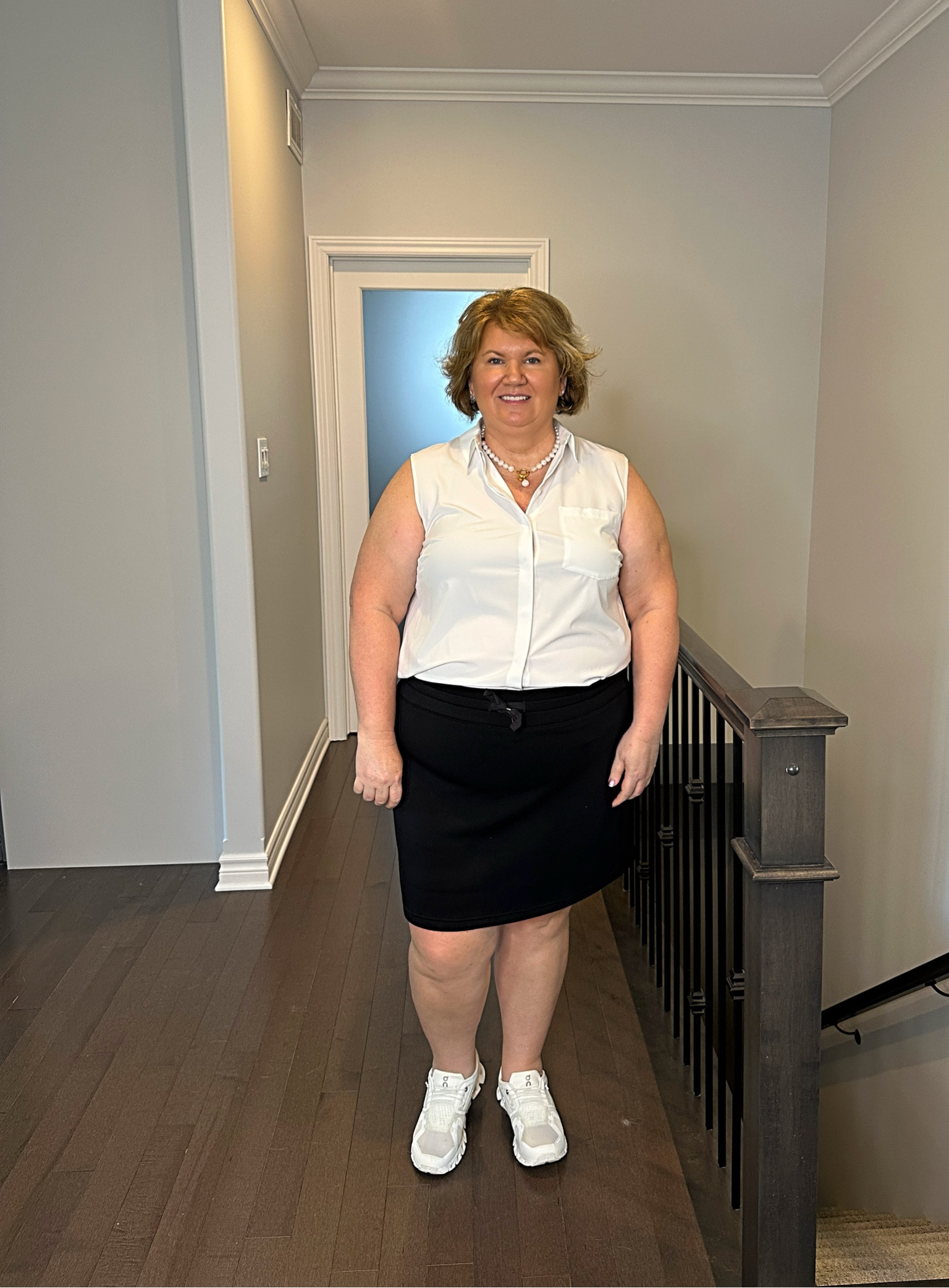 Spanx Air Essentials skort, size 1X; Athleta blouse, size 18. 

The Spanx skort fits a bit tighter than my Air Essentials tapered pants.


#spanx
#skort
#skirt
#summeroutfit
#plussize
#petiteover50
#ltkover50
#LTKcanada #LTKstyletip #LTKplussize

#LTKActive #LTKOver40 #LTKPlusSize