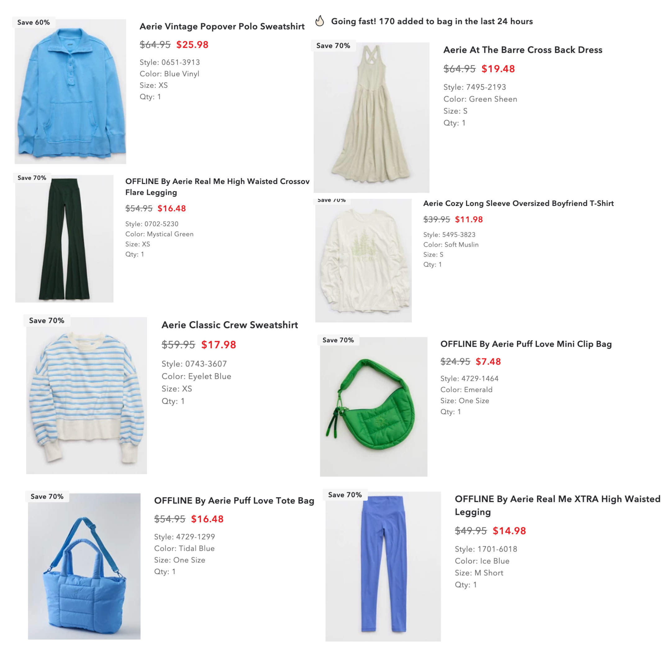Great sale at Aerie - up to 70% off 

 