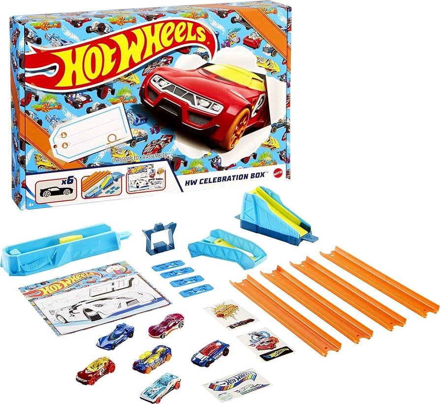 Hot Wheels HW Celebration Box Complete Starter Set with 6 Hot Wheels 1:64 Scale Cars, Track, Conn... | Amazon (CA)