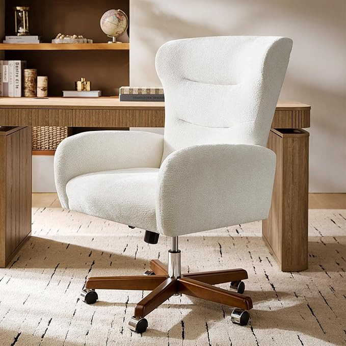 HULALA HOME Executive Office Chair, Ergonomic Wingback Office Chair with Curved Armrests, Soft Ch... | Amazon (US)