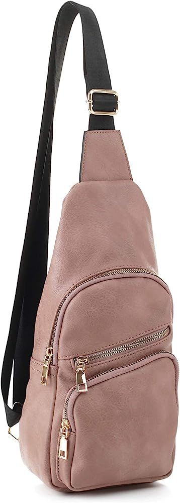 EMPERIA Faux Leather Small Sling Backpack Multipurpose Chest Bag Hiking Travel Daypack Rushsack O... | Amazon (US)