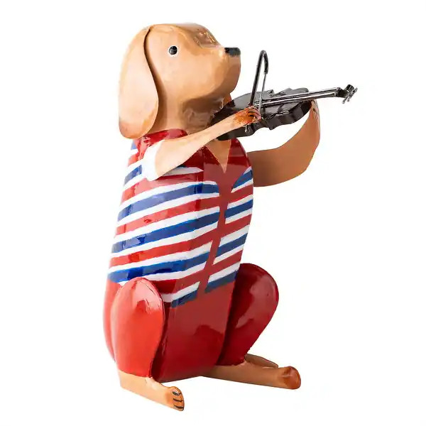 Metal Patriotic Dog Statue with Instrument | Bed Bath & Beyond