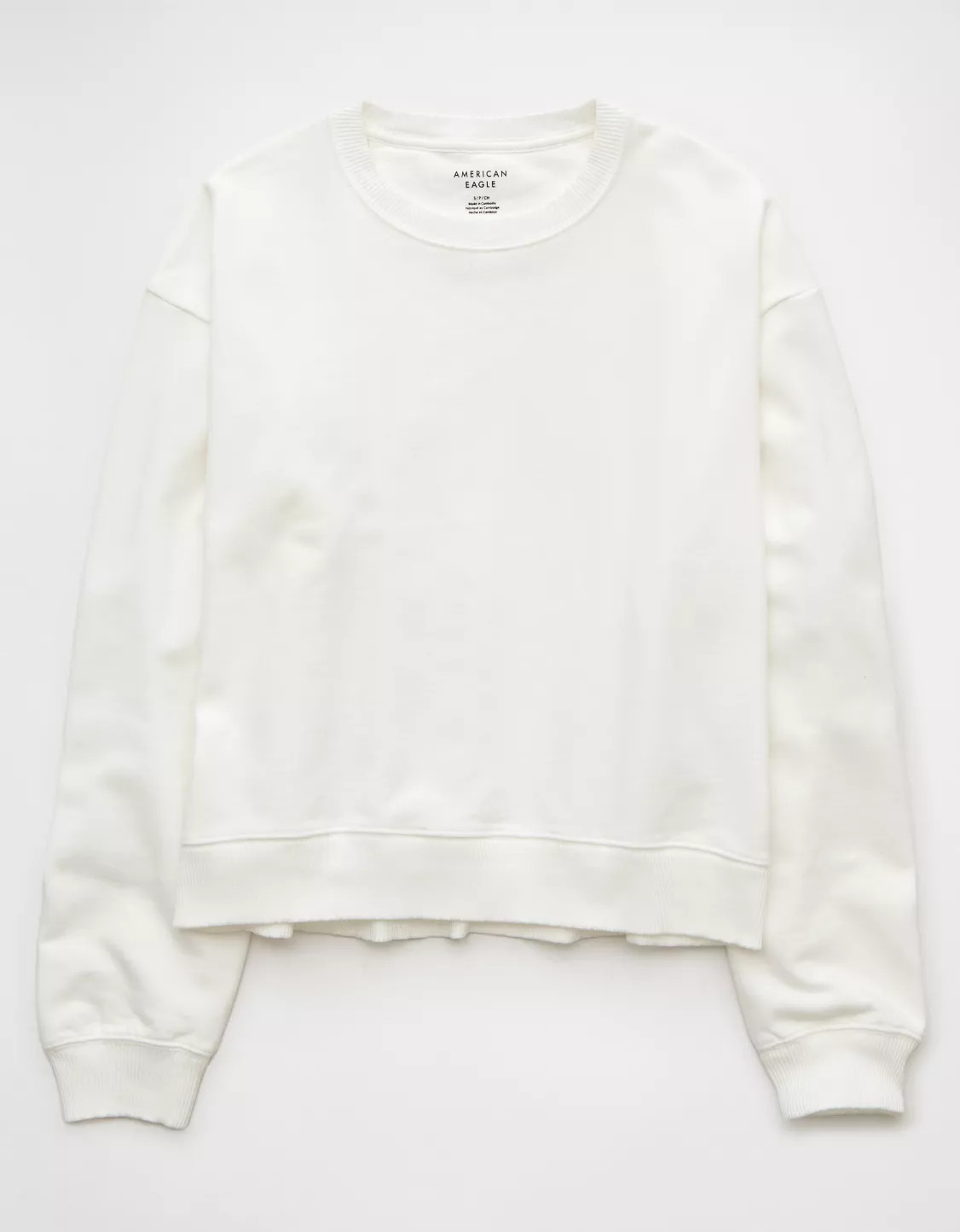 AE Cropped Crew Neck Pullover Sweatshirt | American Eagle Outfitters (US & CA)