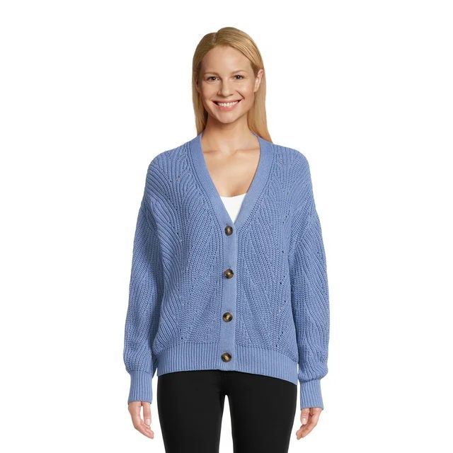 Time and Tru Women's Boyfriend Cardigan - Walmart.com | Walmart (US)