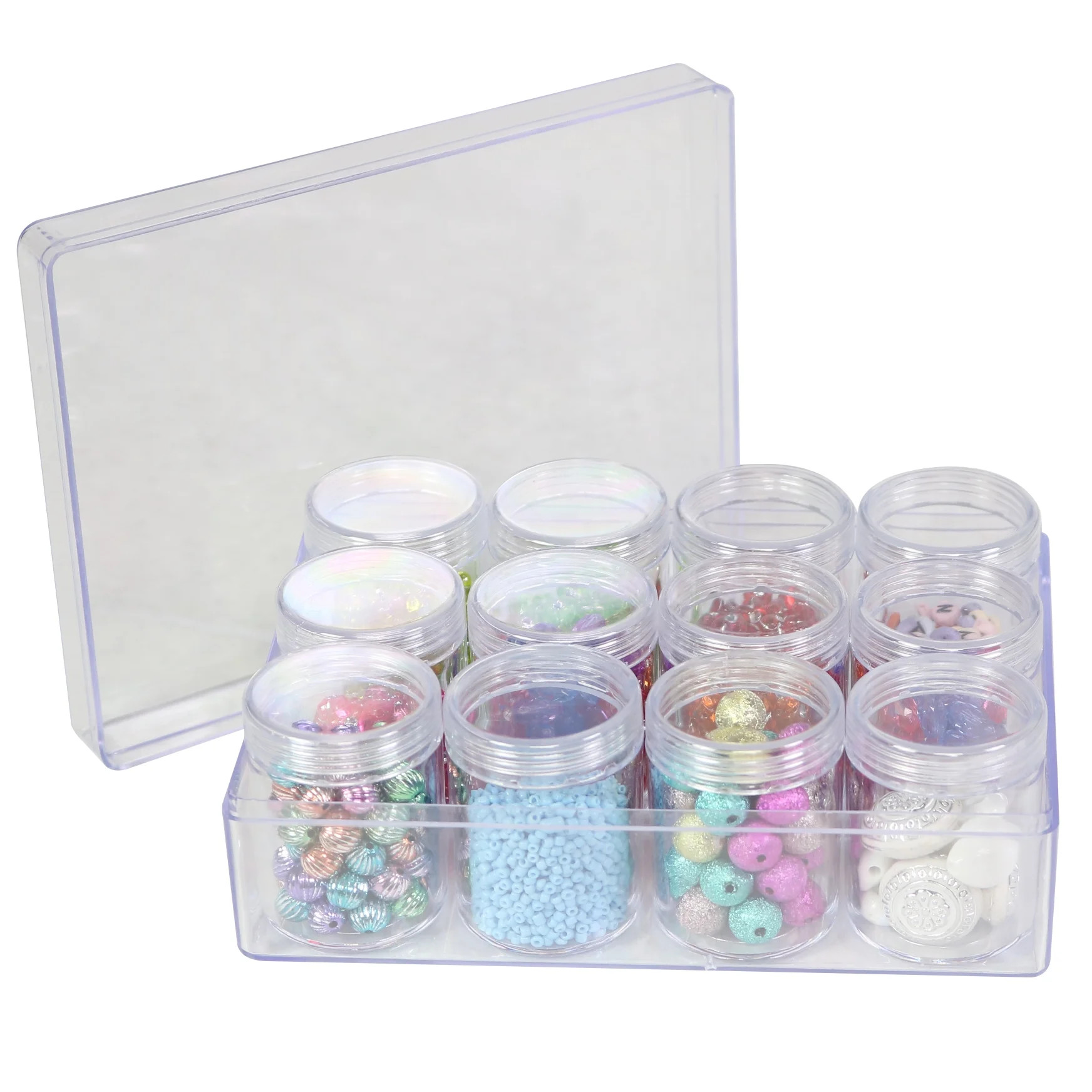 Everything Mary 12-Unit Plastic Beading Craft and Hobby Storage Box, Clear (Single) | Walmart (US)