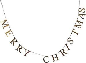 Creative Co-Op 55" L Merry Christmas, Brass Finish Metal Garlands, Multi | Amazon (US)