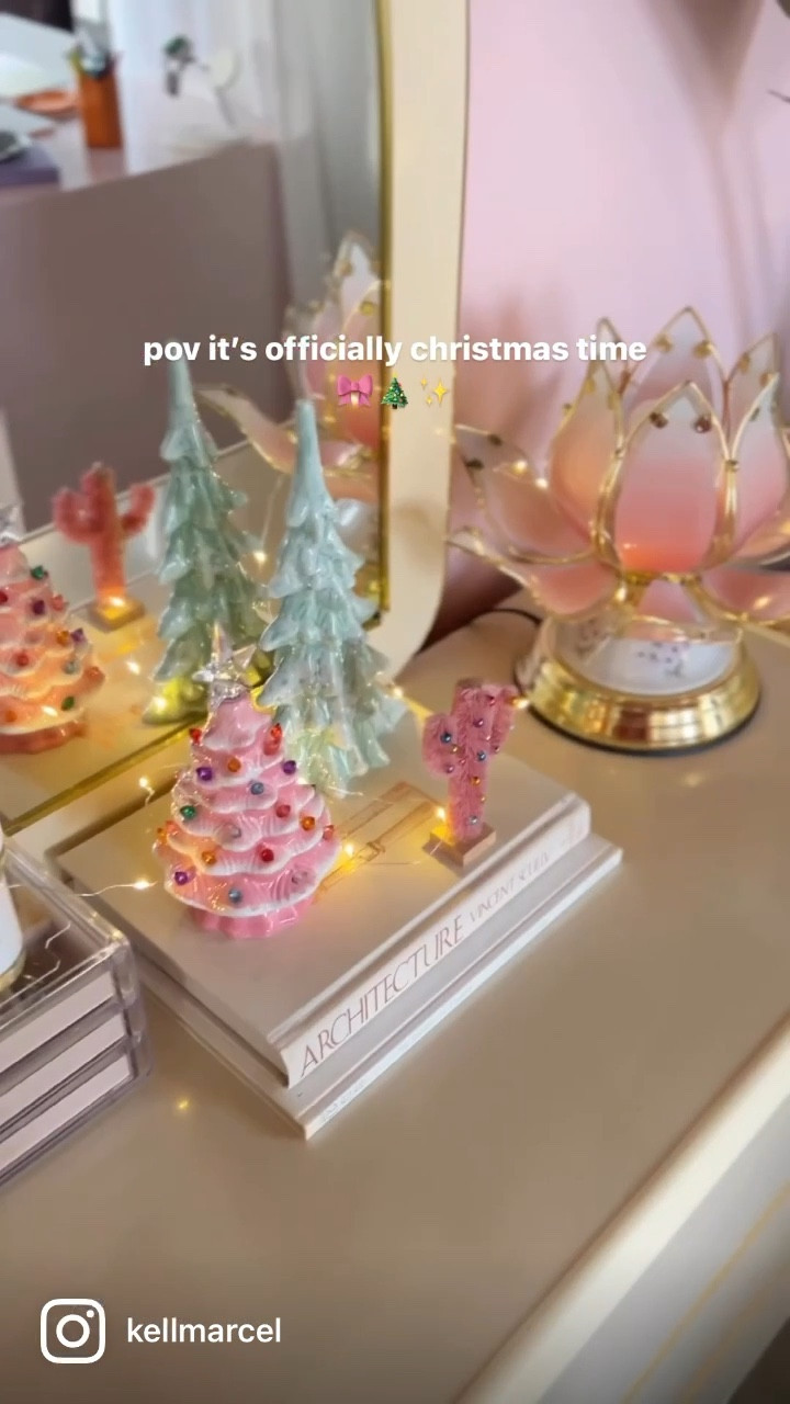 pastel christmas decor, pink christmas aesthetic, apartment xmas decor. most decor from world market!

#LTKHoliday #LTKsalealert #LTKSeasonal