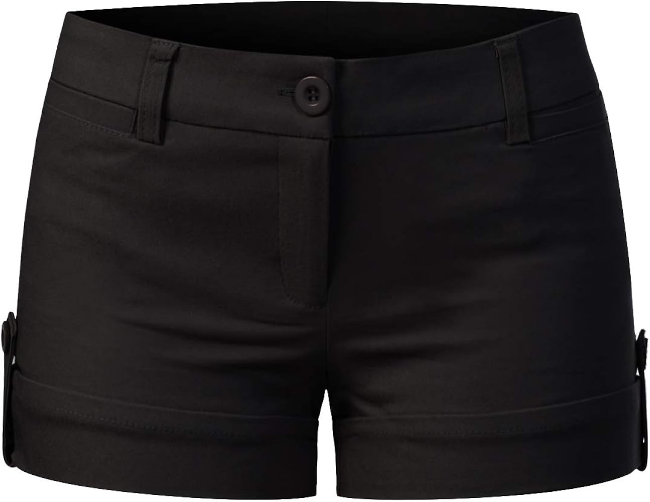 MixMatchy Women's Casual Body Enhancing Comfort Cuffed Shorts - Stretchy Mid-Rise Chino Style Sho... | Amazon (US)
