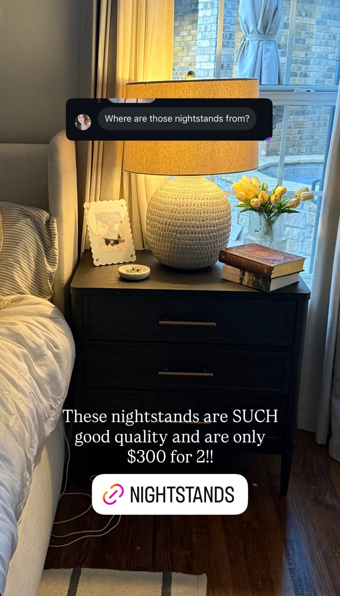 Our nightstands — such good quality and an amazing deal for the price!

#LTKdayinmylife #LTKHome
