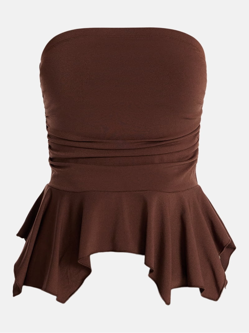 Madden NYC Women\u2019s Peplum Tube Top, Sizes XXS-XXL | Walmart (US)