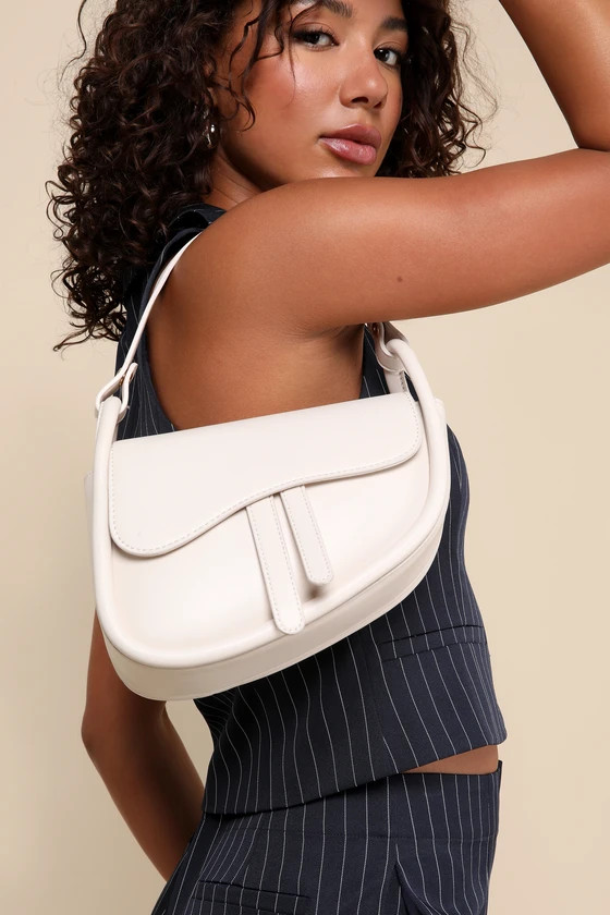 Arlo Bone Vegan Leather Saddle Bag | Lulus