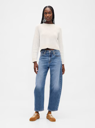 High Rise Crop Barrel Jeans | Gap (US)