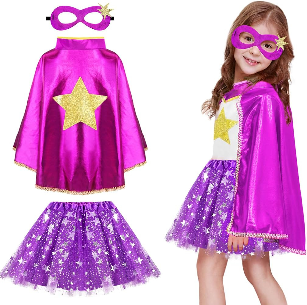 iROLEWIN Superhero-Capes for Kids Superhero-Costumes for Girls Toddler Princess Dress-Up Big-Sist... | Amazon (US)