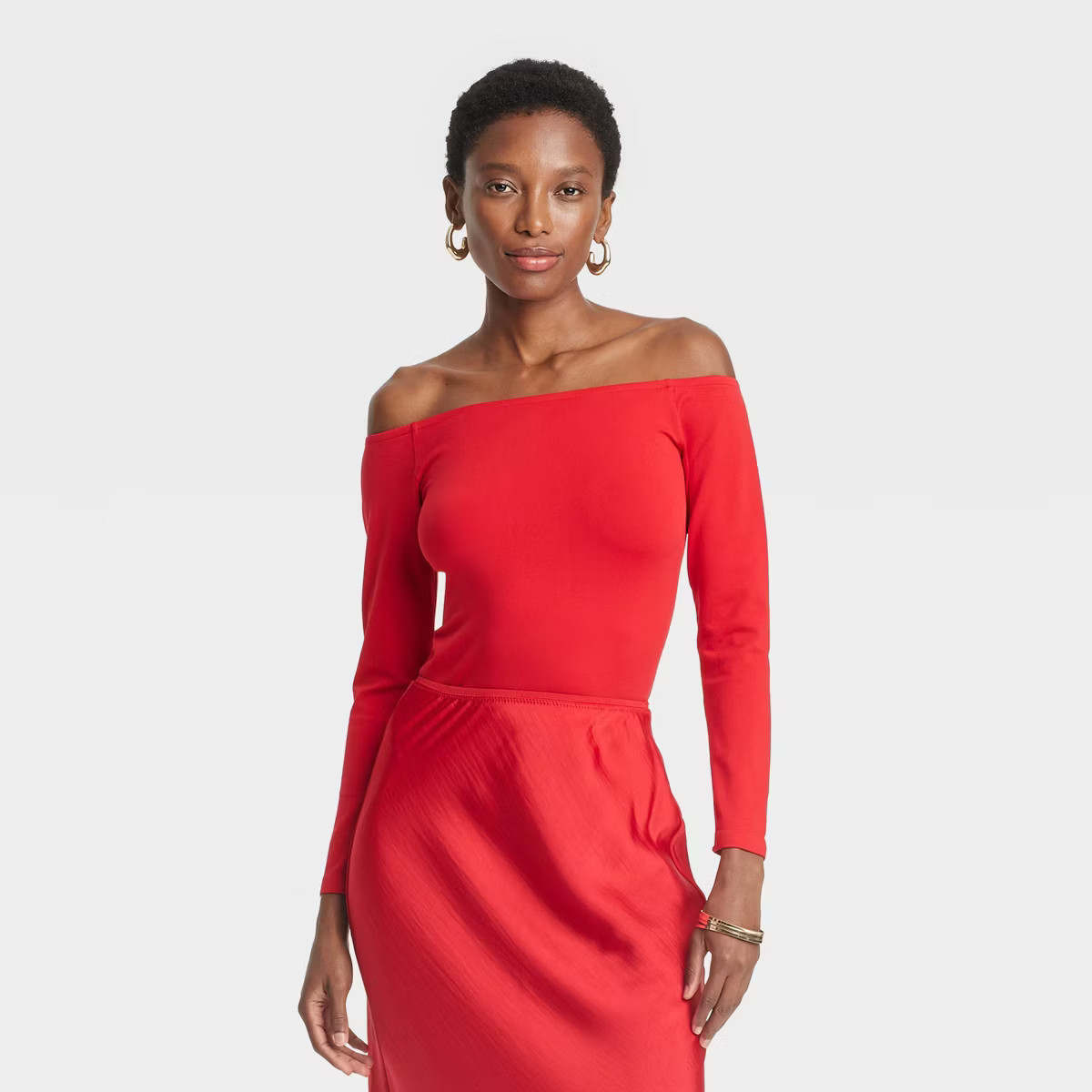 Women's Seamless Long Sleeve Off the Shoulder T-Shirt - A New Day™ | Target