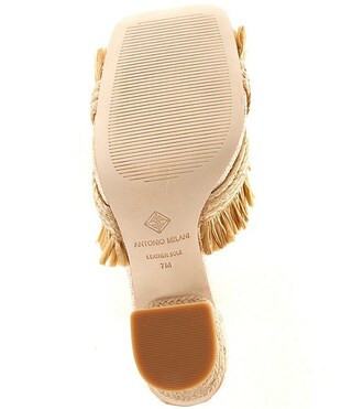Ollie Fringe Raffia Slide Sandals | Dillard's