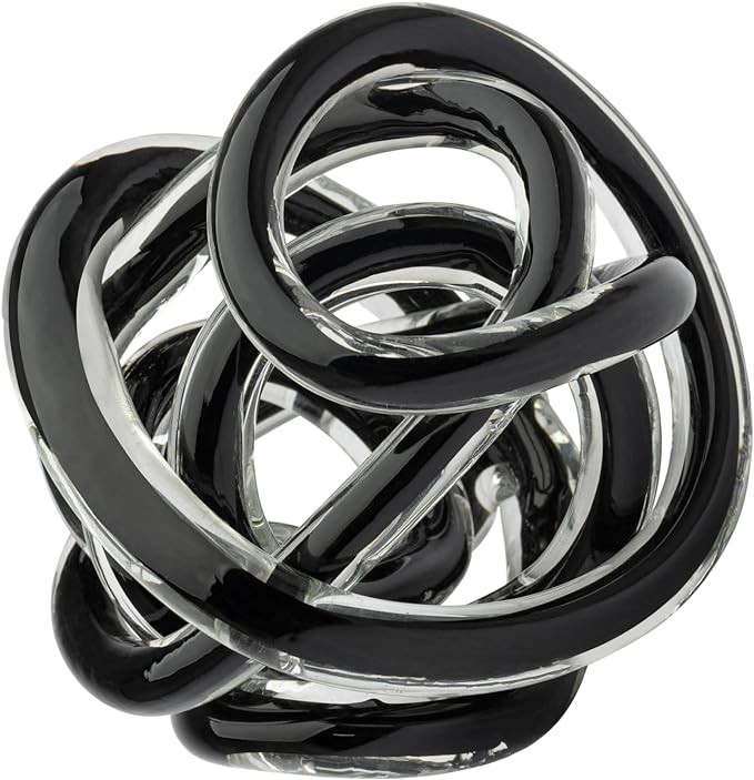 Torre & Tagus Orbit Hand Blown Glass Infinity Knot Sculpture - 4.5 Inch Glass Art Black Knot Deco... | Amazon (US)
