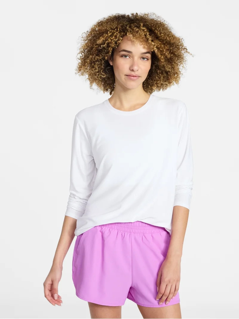 Athletic Works Women's ButterCore Tee with Long Sleeves, Sizes XS-XXXL | Walmart (US)