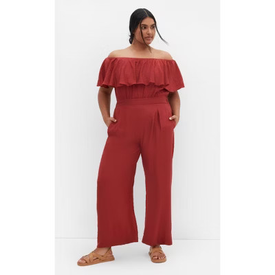 CITY CHIC | Women's Plus Size Serene Jumpsuit - sienna - 12 Plus | Target