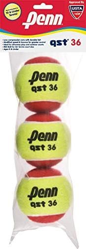 Penn QST 36 Tennis Balls - Youth Felt Red Tennis Balls for Beginners, 3 Ball Polybag | Amazon (US)