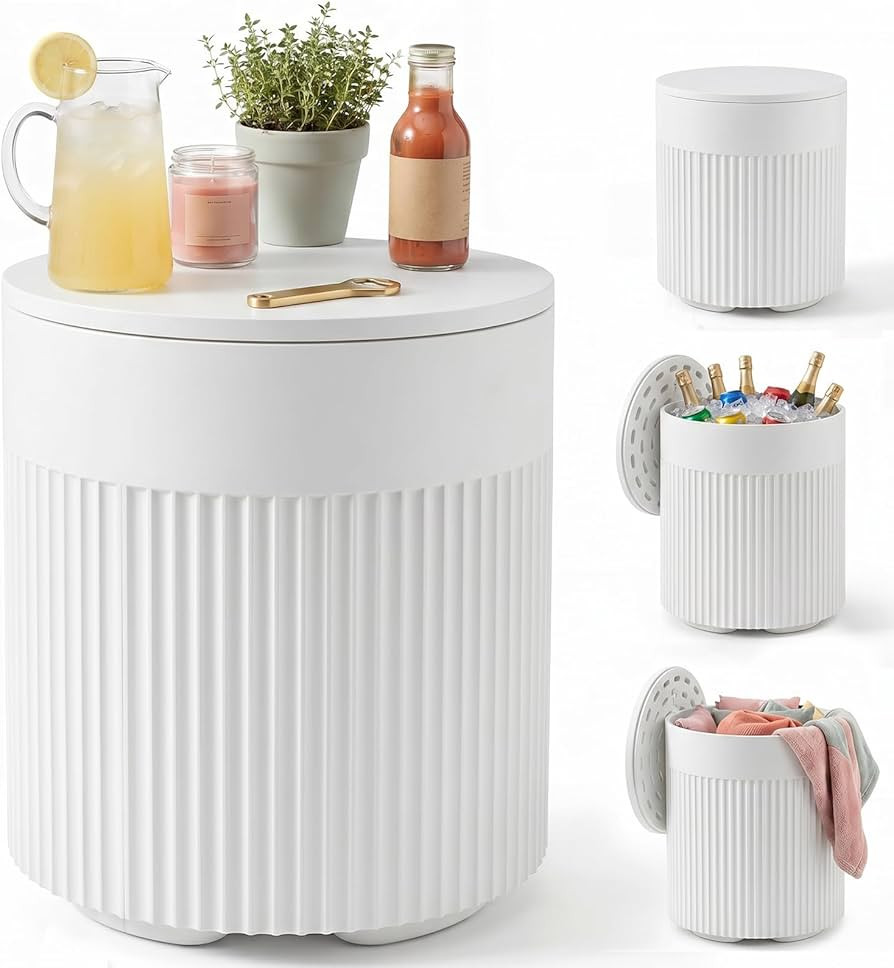PASAMIC Outdoor Cooler Side Table, 3-in-1 Patio Ice Cooler Table with Storage, HDPE Outdoor Table... | Amazon (US)