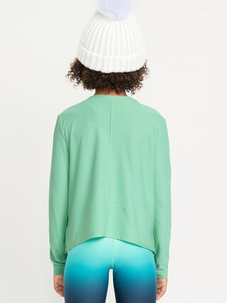 Long-Sleeve Curved-Hem Performance Top for Girls | Old Navy | Old Navy (US)