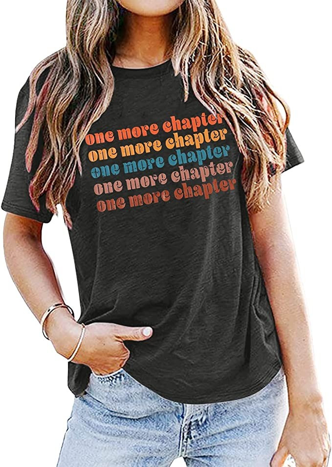 One More Chapter T-Shirt for Women Book Shirt Librarian Tops Book Lover Gift Shirt Teacher Graphi... | Amazon (US)