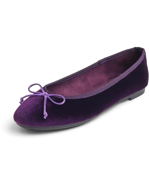 FEVERSOLE Women's Ultra Soft Colorful Memory Foam Cushioned Faux Suede Home Ballet Flats | Amazon (US)