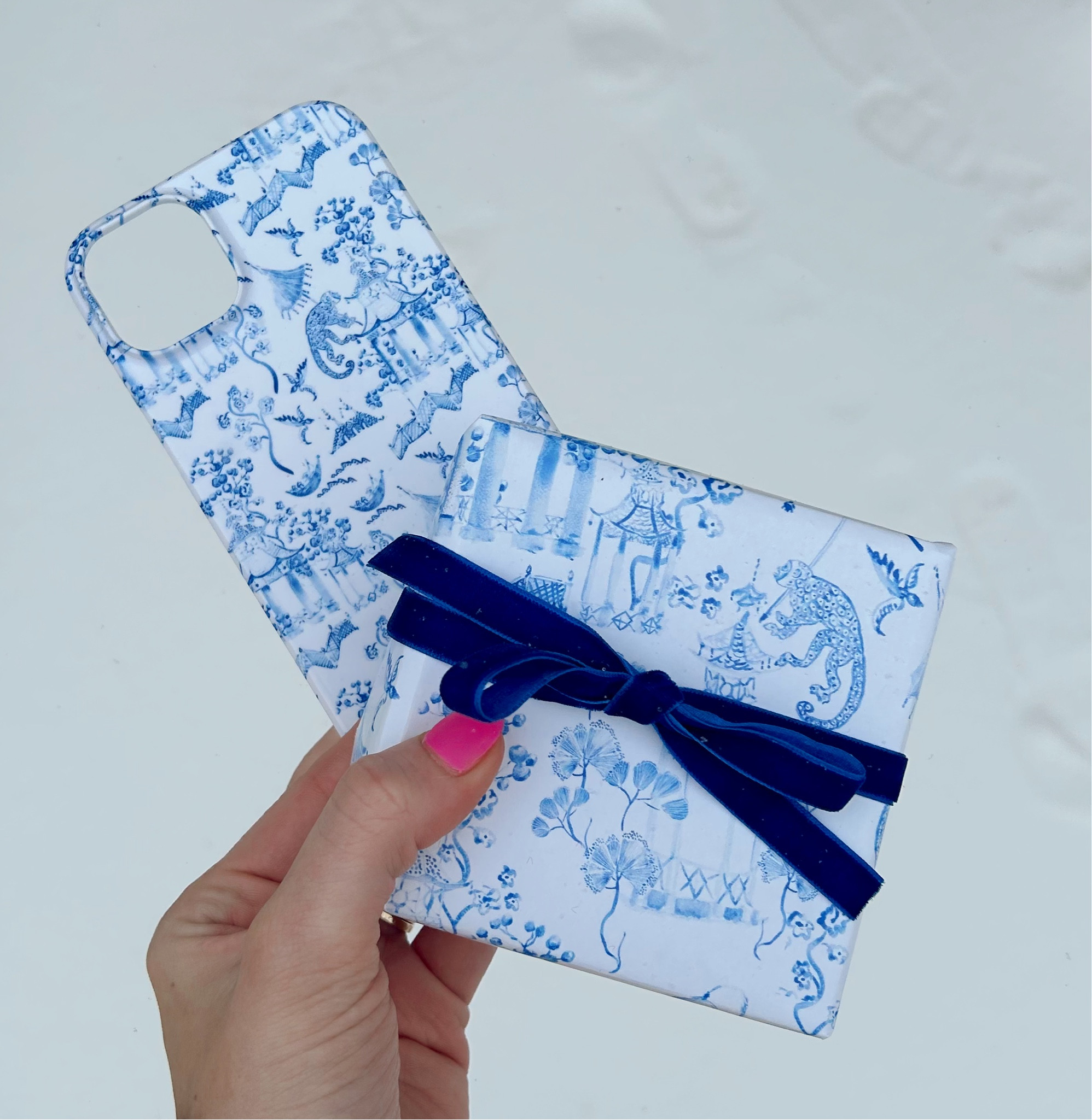 Chinoiserie wrapping paper and matching phone case 💙✨

#LTKMostLoved #LTKGiftGuide