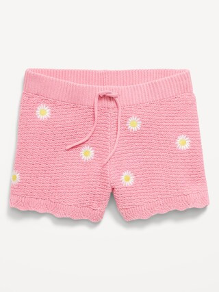 Sweater-Knit Embroidered Shorts for Girls | Old Navy (US)