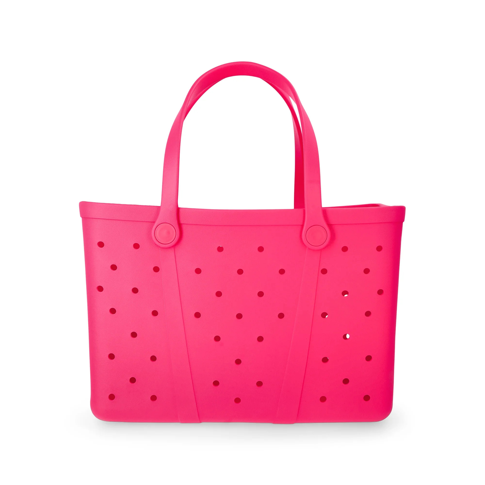 Time and Tru Women's Waterproof EVA Beach Tote Bag, Pink | Walmart (US)